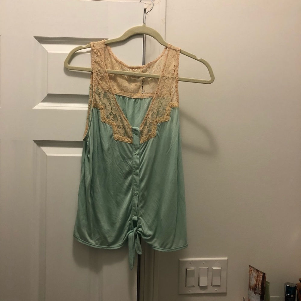 Tie Front Button Tank - image 2